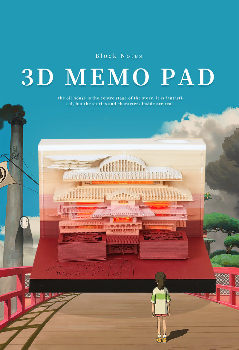 Anime Bath House 3D Notepad | Quirky Stationery for Anime Enthusiasts