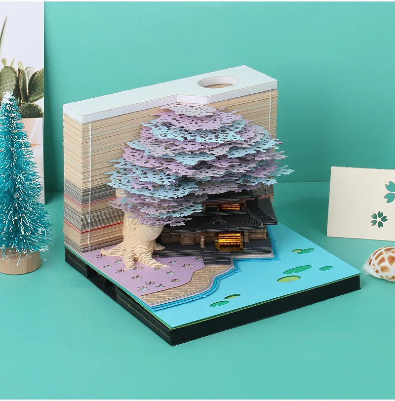Purple Tree House 3D Notepad (With Light)