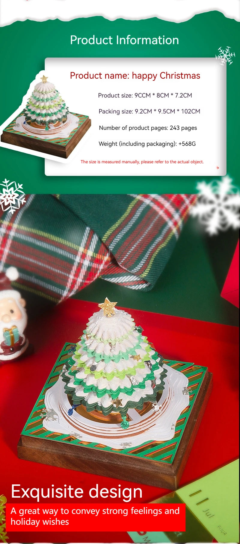 Sparkling Christmas Tree 3D Calendar 2024