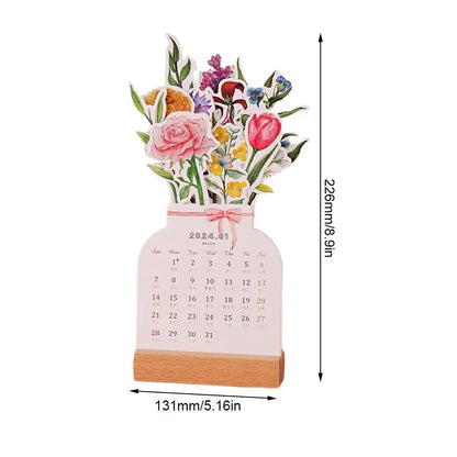 Bloomy Flower Desk Calendar | Floral Elegance | Calendar3D